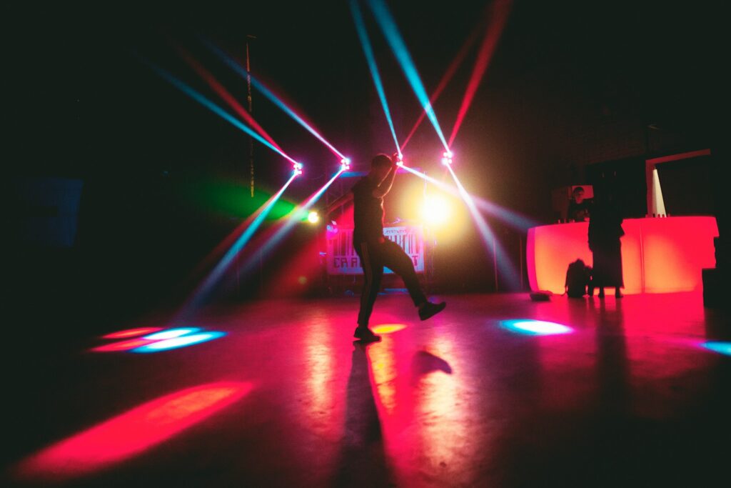 silhouette of person dancing